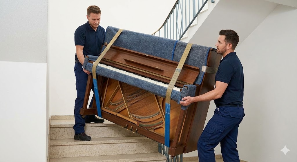 вантажники несуть піаніно такелажники несуть піаніно по поверхах